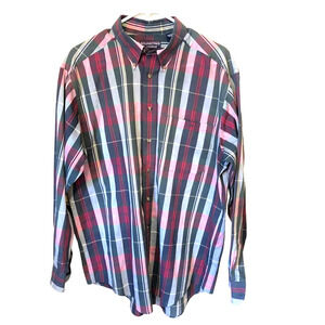 Roundtree&Yorke  Multi color stripe Wrinkle Free Men Dress shirt L Career Office